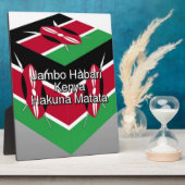 Plaque Photo Belle Belle Cube Kenyane Drapeau avec salutation (Côté)