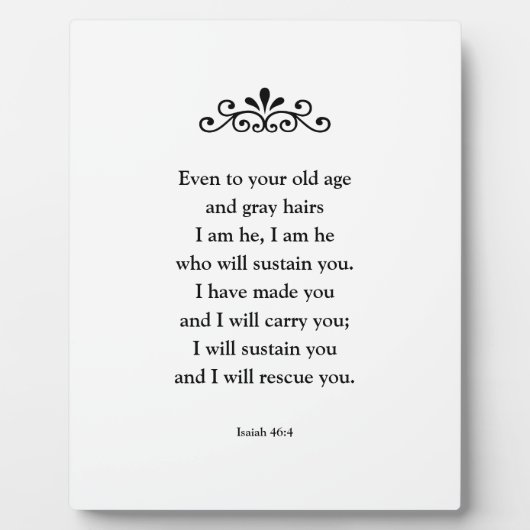 Plaque Photo Belle Écriture Encourageante Bible Verse Isaiah (Devant)