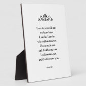 Plaque Photo Belle Écriture Encourageante Bible Verse Isaiah (Côté)