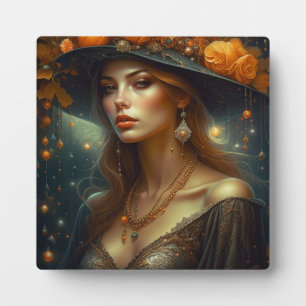 Plaque Photo Belle femme en Casquette Ethereal Ai Art