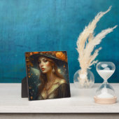 Plaque Photo Belle femme en Casquette Ethereal Ai Art (Insitu)