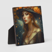 Plaque Photo Belle femme en Casquette Ethereal Ai Art (Recto)