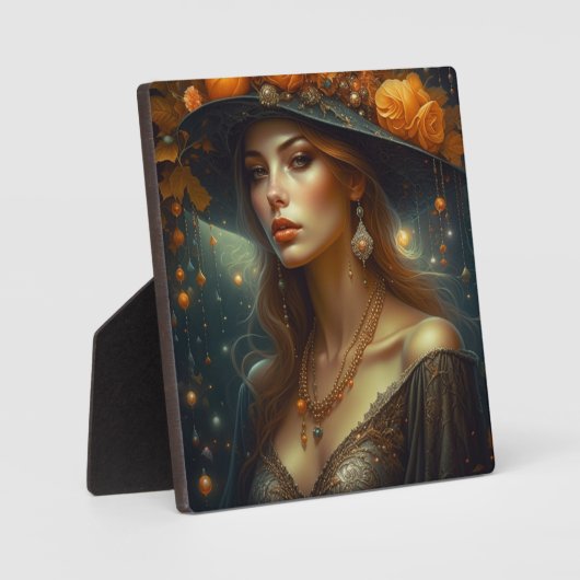 Plaque Photo Belle femme en Casquette Ethereal Ai Art (Recto)