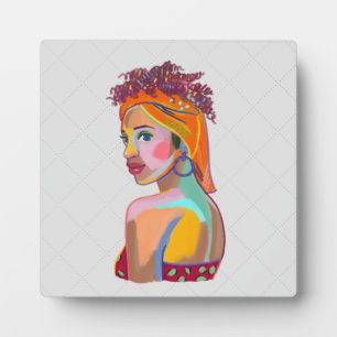 Plaque Photo Belle fille colorée Art abstrait Design
