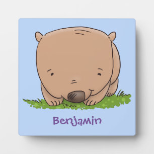 Plaque Photo Belle illustration de dessin animé de bébé wombat
