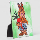 Plaque Photo Belle illustration de lapin de Pâques avec carotte (Côté)