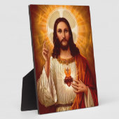 Plaque Photo Belle image religieuse Sacré Coeur de Jésus (Côté)