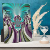 Plaque Photo Belle impression Angélique Purple et Cyan Abstrait (Côté)