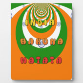 Plaque Photo Belle Inde couleurs drapeau national Hakuna Matata (Devant)