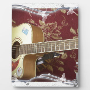 Plaque Photo Belle jolie guitare Vintage sur le Motif Africain