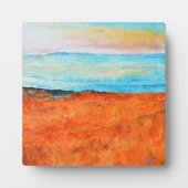 Plaque Photo Belle Plage Abstraite Peinture Bleu Orange (Devant)