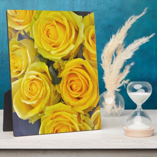 Plaque Photo Belles roses jaunes (Côté)