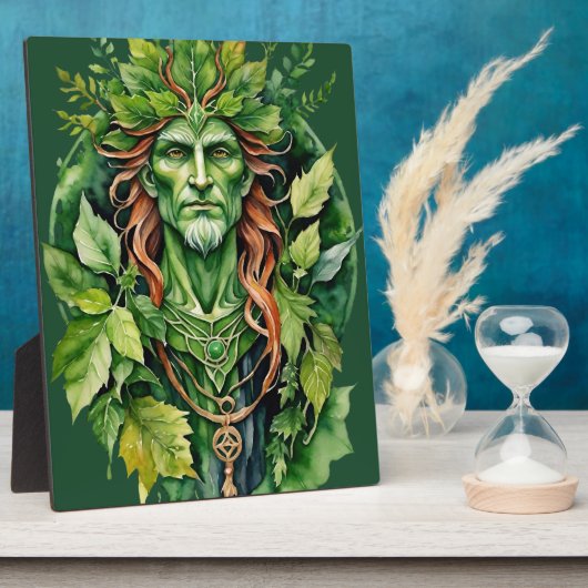 Plaque Photo Beltane Celtic Greenman Forest God Sabbat Altar (Côté)