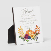 Plaque Photo Bénédiction en abondance chute citrouilles et mama (Recto)