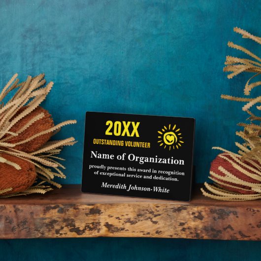 Plaque Photo Bénévole exceptionnel de l'année (Côté)