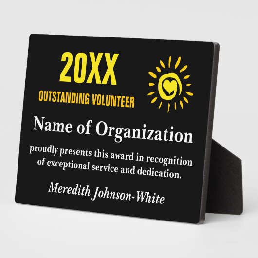 Plaque Photo Bénévole exceptionnel de l'année (Côté)