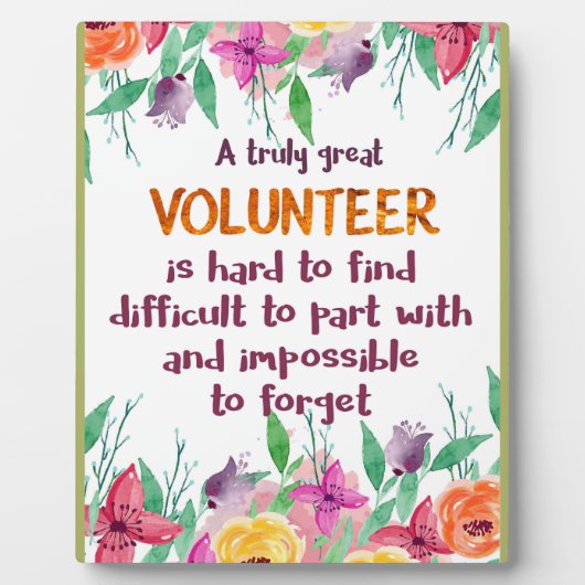 Plaque Photo Bénévole Merci Bénévole cadeau d'appréciation (Devant)