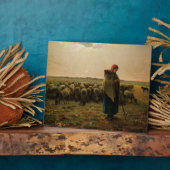 Plaque Photo Bergère avec son troupeau, 1863 (Côté)