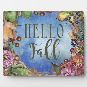 Plaque Photo Berries et Feuilles Allo Fall Wreath