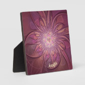 Plaque Photo Berry Abstrait floral fractal Nom (Recto)