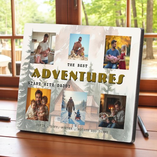 Plaque Photo Best Adventures Start with Daddy Photo Collage