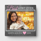 Plaque Photo Best Aunt Ever Custom Photo Rustic Chalkboard (Devant)