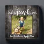 Plaque Photo Best Aunt Ever Love Desk Photo<br><div class="desc">Fun rustic wood photo desk plaque. All text is customizable and photo can easily be changed. Best Aunt Ever with niece or nephew name option at the bottom of the plaque. A unique gift for that special person in your life.</div>