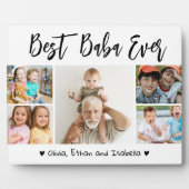 Plaque Photo Best Baba Ever Grandchildren 5 Photo Collage (Devant)