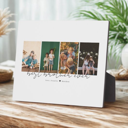 Plaque Photo Best Brother Ever Modern Script 4 Photos Collage