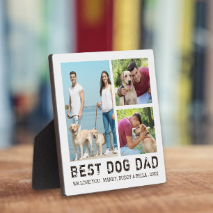 Plaque Photo BEST CHIEN DAD Photo Collage