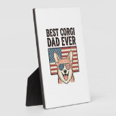 Plaque Photo Best Corgi Dad Ever Patriotic Vintage Dog Shirt_1 (Côté)