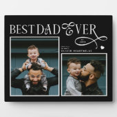 Plaque Photo  Best Dad Ever 2 Photos Heart Fathers Day Gifts (Devant)