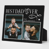 Plaque Photo  Best Dad Ever 2 Photos Heart Fathers Day Gifts (Côté)