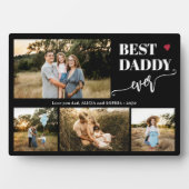 Plaque Photo Best dad ever 4 photos personalized black (Devant)