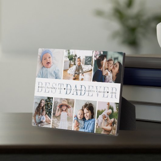 Plaque Photo Best Dad Ever | 7 Photo Father's Day Collage