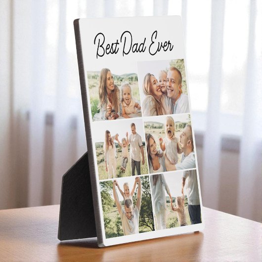 Plaque Photo Best Dad Ever Custom 6 Photo Collage