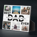 Plaque Photo Best Dad Ever Custom Family 6 Photo Collage<br><div class="desc">Meilleur papa Jamais Personnalisé Photo Famille Collage</div>