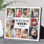 Plaque Photo Best Dad Photo Collage<br><div class="desc">Personalized "Best Dad Ever" Photo Plaque with Easel Stand. This fun and stylish photo plaque is a perfect way to showcase cherished memories. The design features space for eight photos, creating a border around the edge while keeping the focus on the meaningful text in the center. At the center, "Best...</div>
