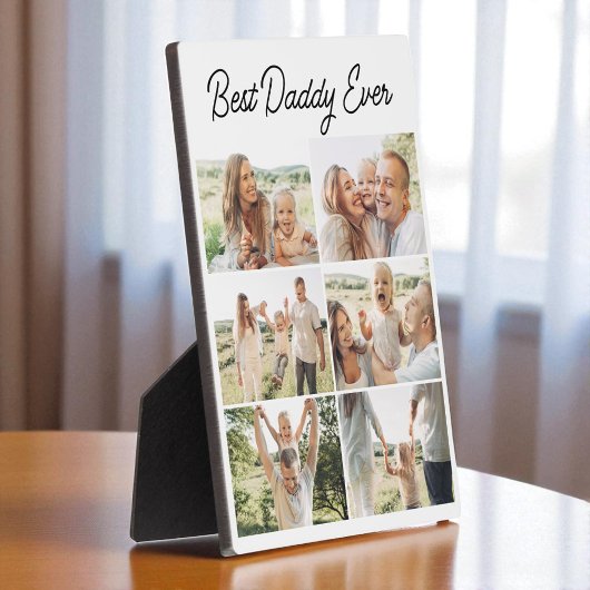 Plaque Photo Best Daddy Ever Custom 6 Photo Collage