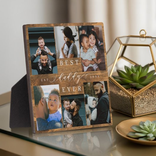 Plaque Photo Best Daddy Ever Fête des pères Cadeau Photo Woodgr
