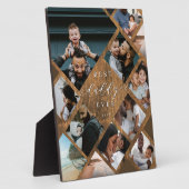 Plaque Photo Best Daddy Ever Modern Photo Collage Woodgrain (Côté)