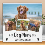 Plaque Photo Best DOG MOM Toujours tendance Collage photo<br><div class="desc">Meilleure Maman ♡... Surprenez votre maman de chien préférée que ce soit son anniversaire, la fête des mères ou Noël avec cette plaque de collage photo super mignonne personnalisée. Customisez cette plaque de chien avec les 4 photos préférées du chien ! Personnalisez avec le nom et le message des chiens....</div>