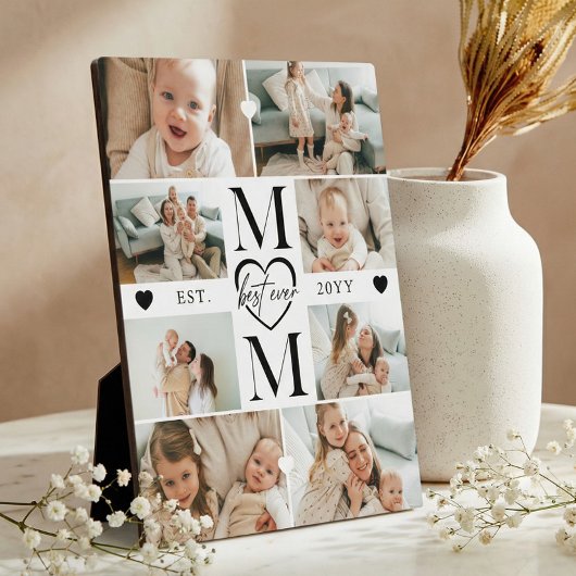 Plaque Photo Best Ever Mom Heart Custom Photo Collage Keepsake