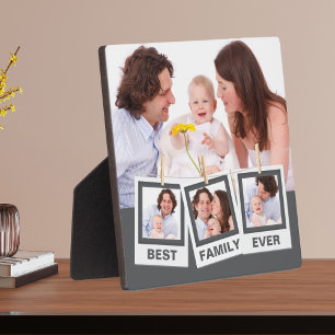 Plaque Photo Best Family Ever Custom Instagram 4 Photo Collage