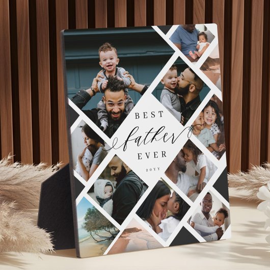 Plaque Photo Best Father Ever Modern Photo Collage Keepsake