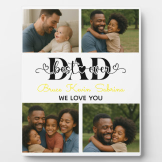 Plaque Photo Best Father Ever Personalized Photo Collage