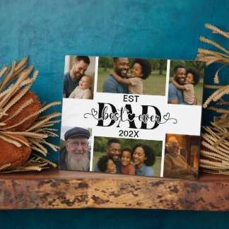 Plaque Photo Best Father Ever – Personalized Photo Collage