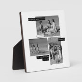Plaque Photo Best Friends 3 Photos Collage Moderne Noir & Blanc (Recto)