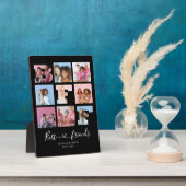 Plaque Photo Best Friends BFF Photo Collage Black Heart Script (Côté)