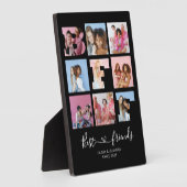 Plaque Photo Best Friends BFF Photo Collage Black Heart Script (Côté)